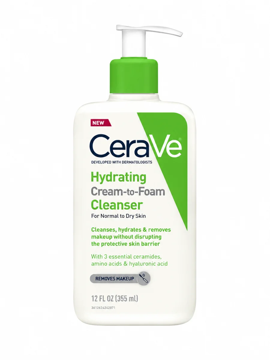 cerave hydrating cream to foam cleanser skin 355ml