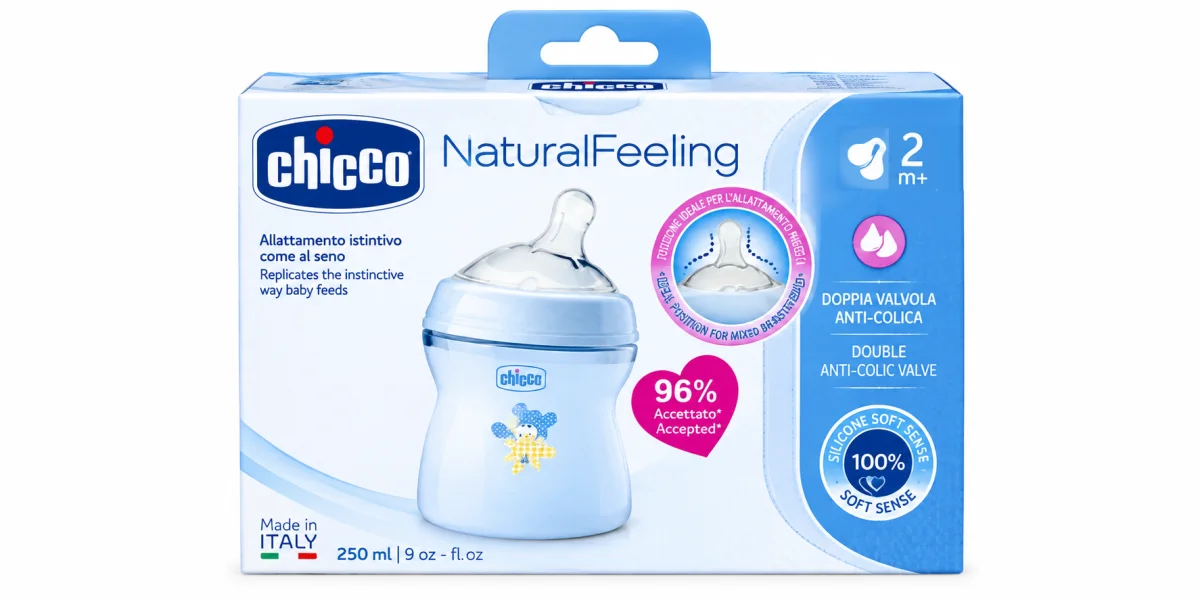 CHICCO 3-268 250ML رضاعه ازرق