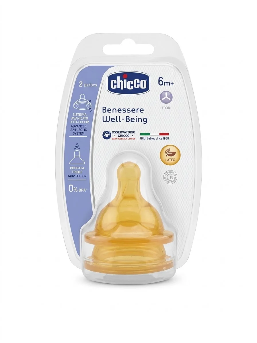 حلمة مطاطة فسيولوجية +6 CHICCO