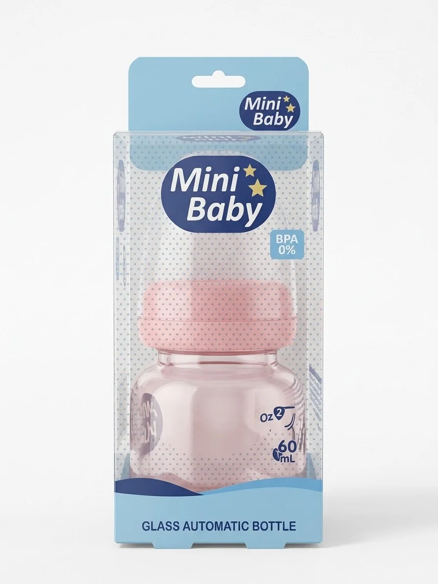 MINI BABY 60ML رضاعة زجاجية جعب